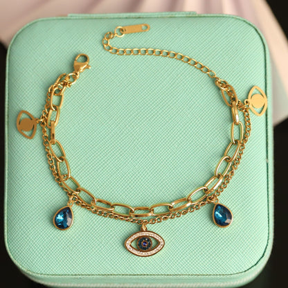 Aura Luxe Evil Eye Charm Bracelet