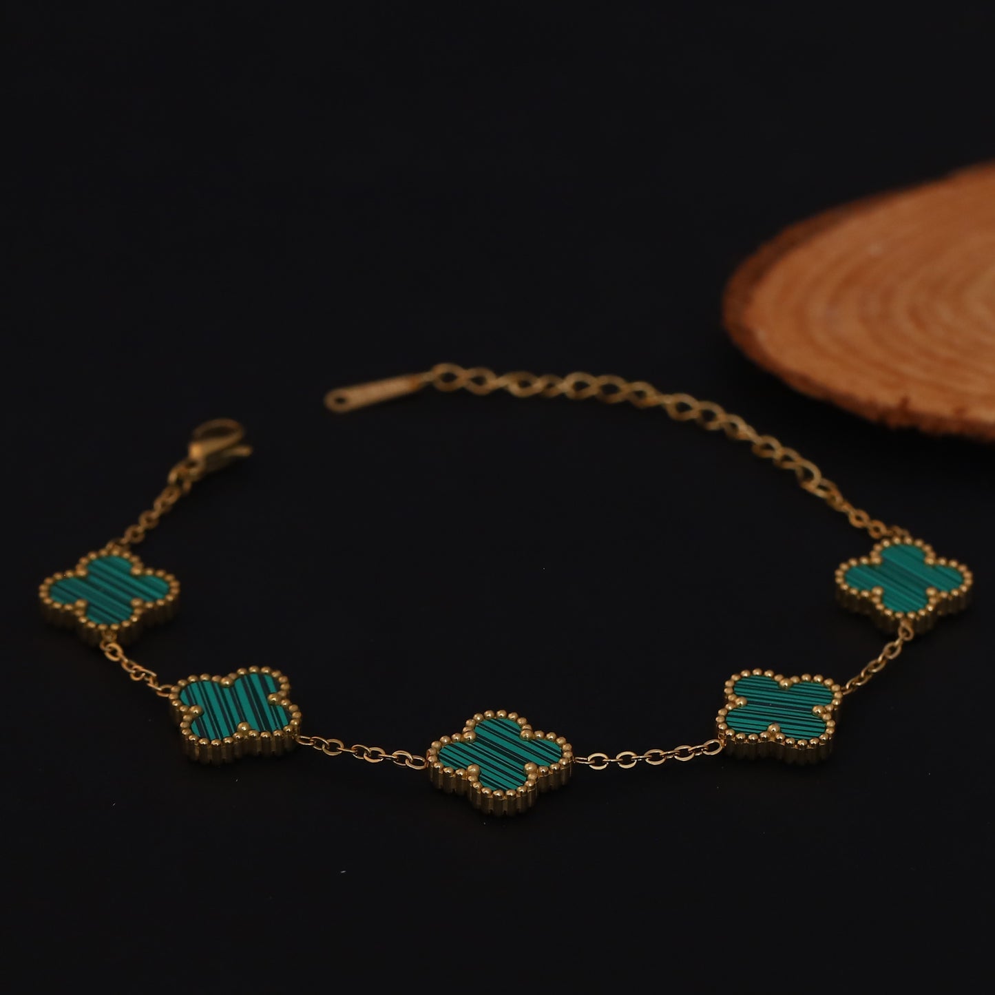 Emerald Clover 22K PVD Gold Bracelet