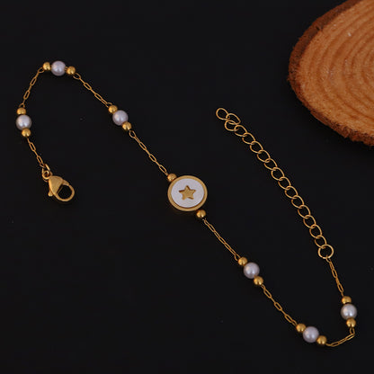 Luna Pearl Star 22K Gold PVD Bracelet