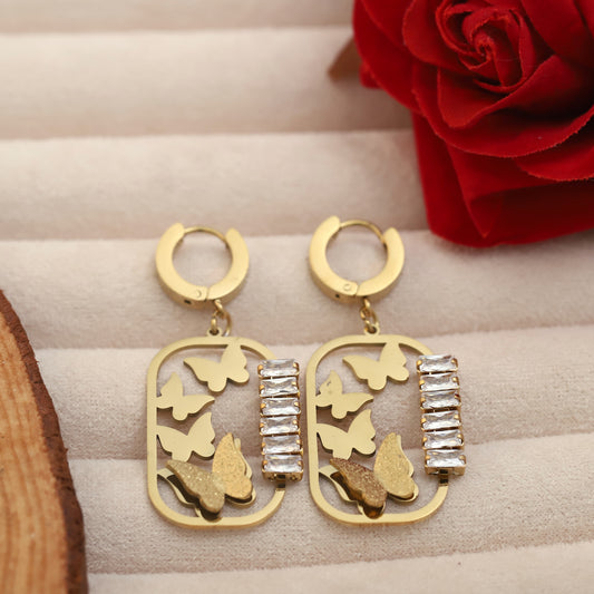 Butterfly Glimmer 22K Gold PVD Earrings