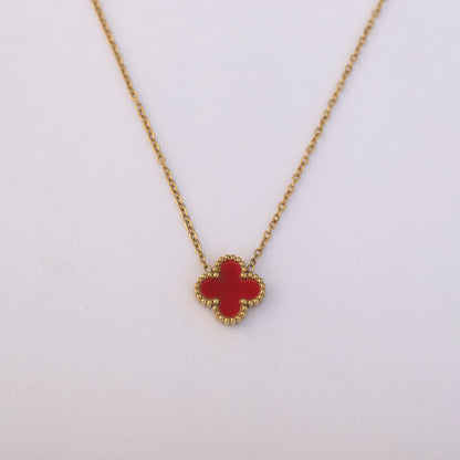 Red Clover 18K Gold PVD Pendant