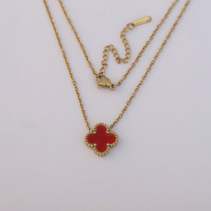 Red Clover 18K Gold PVD Pendant