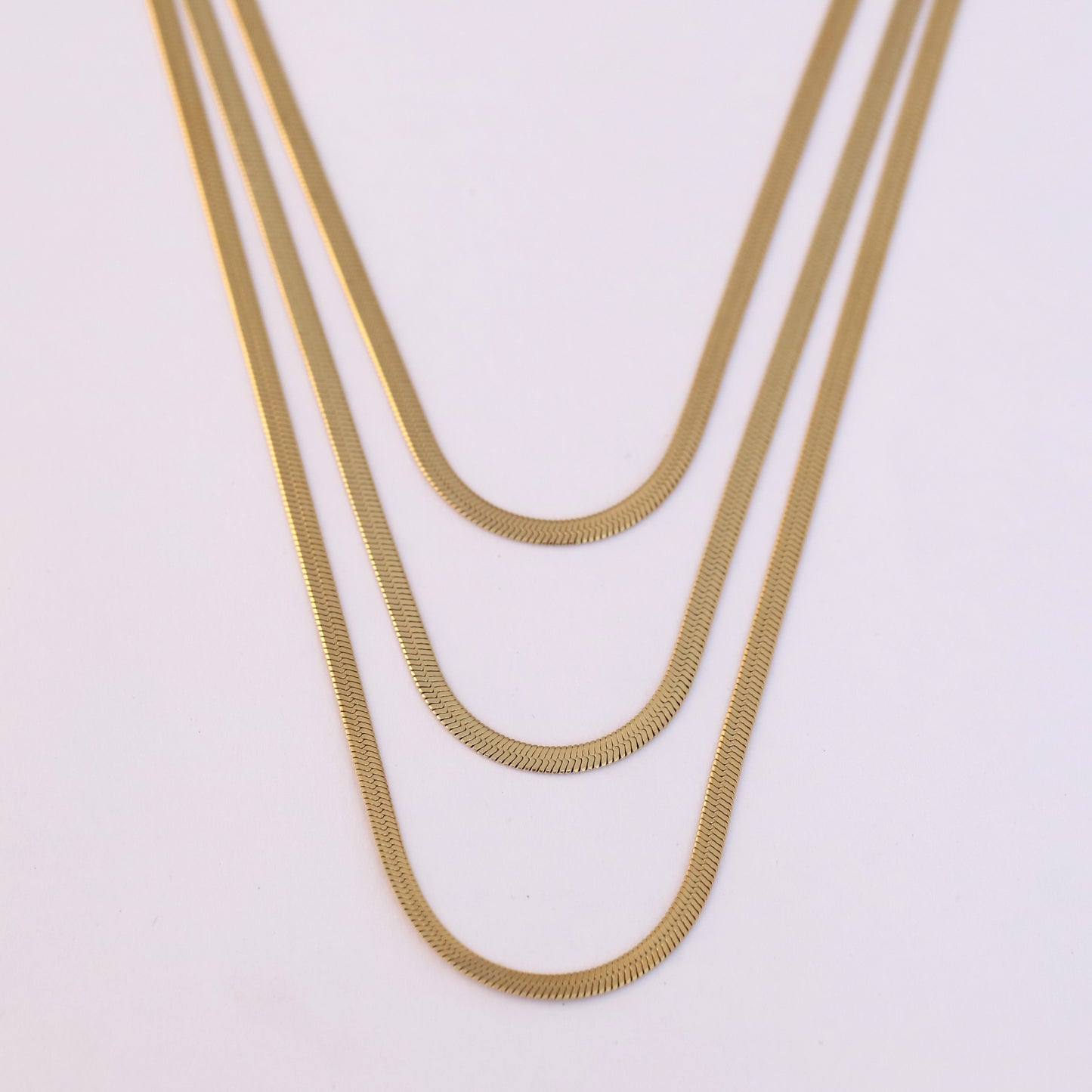 18K Gold PVD Versatility Multilayered Snake Chain Necklace