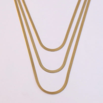 18K Gold PVD Versatility Multilayered Snake Chain Necklace
