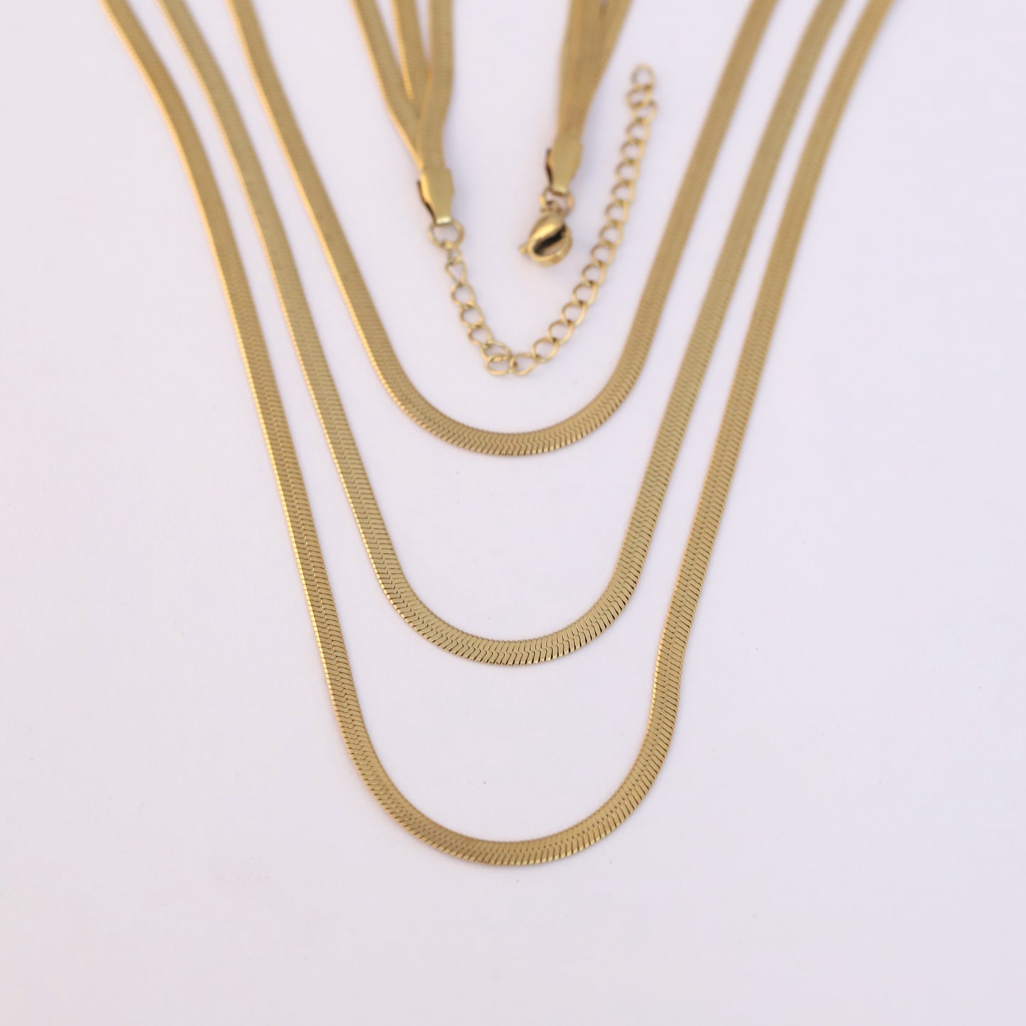18K Gold PVD Versatility Multilayered Snake Chain Necklace