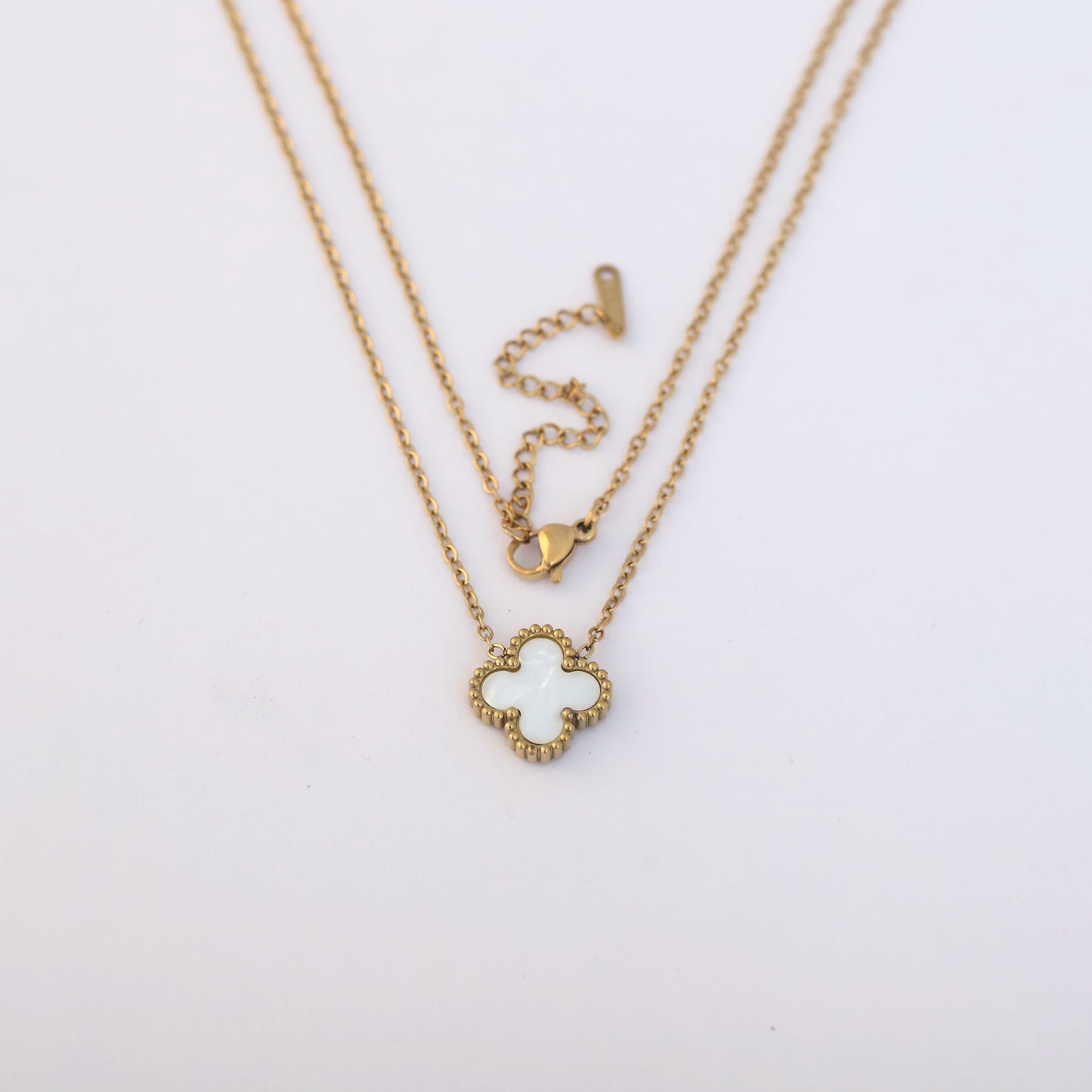 White Clover 18K Gold PVD Pendant