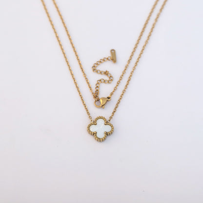White Clover 18K Gold PVD Pendant