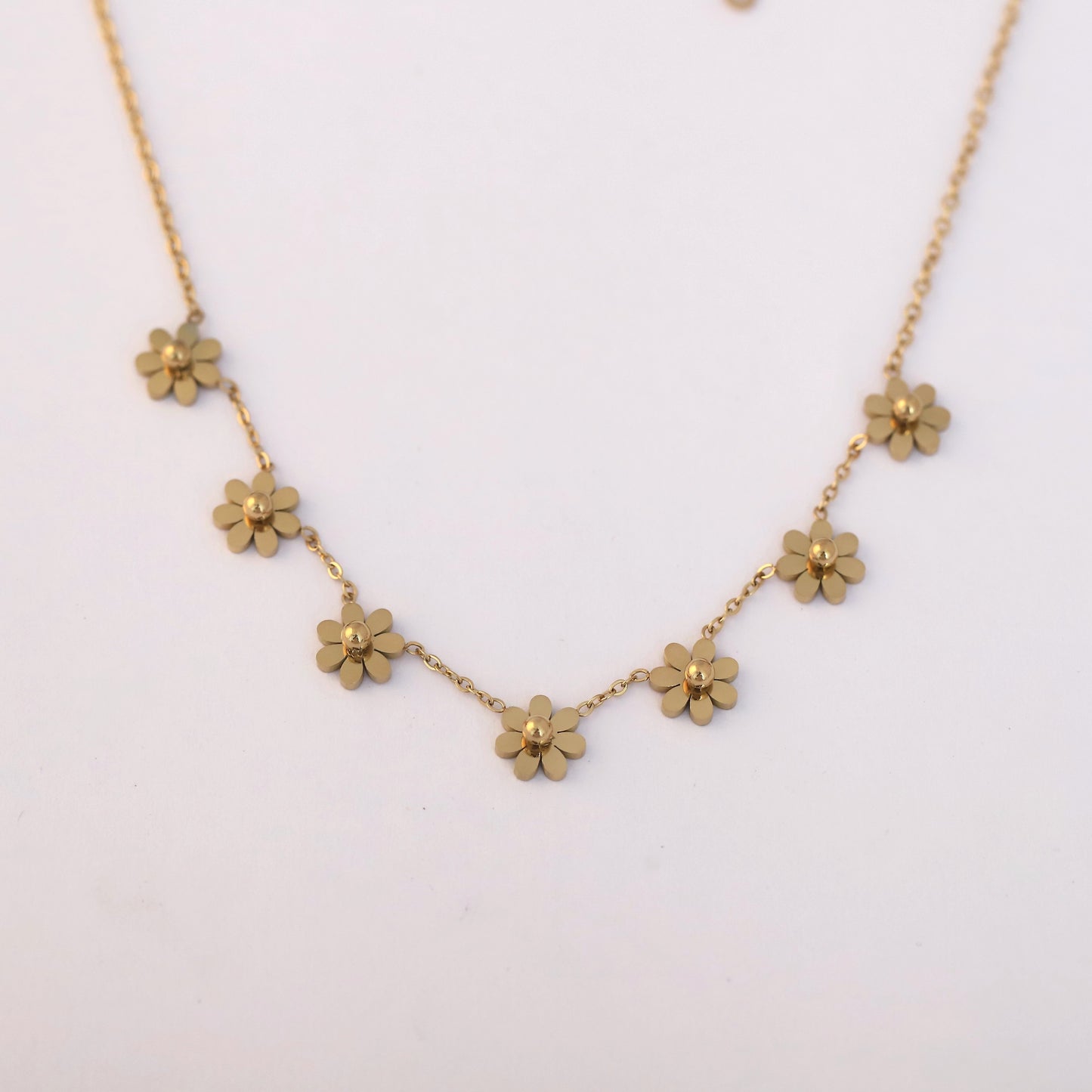 Golden Daisy Chain 18K Gold Plated Necklace