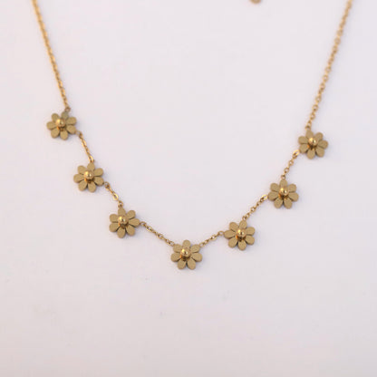 Golden Daisy Chain 18K Gold Plated Necklace