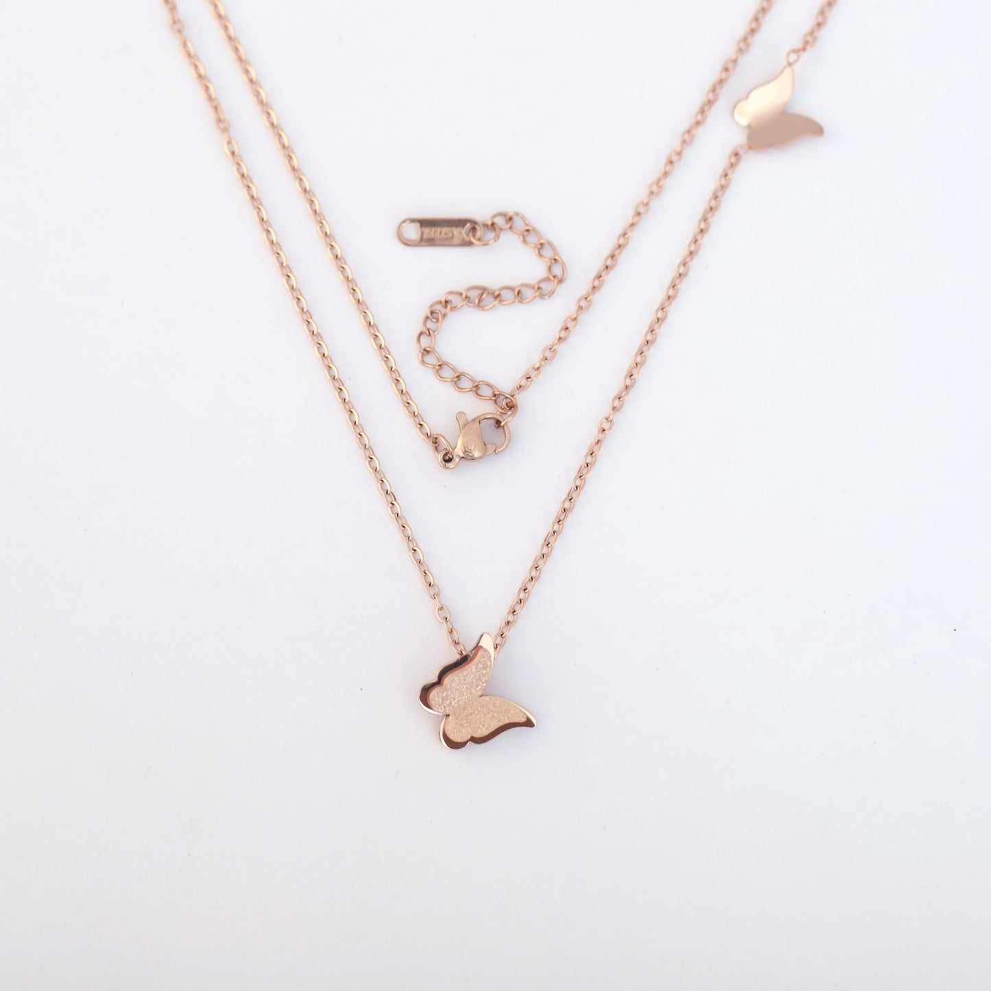 Twin Butterfly 18K PVD Gold Plated Necklace