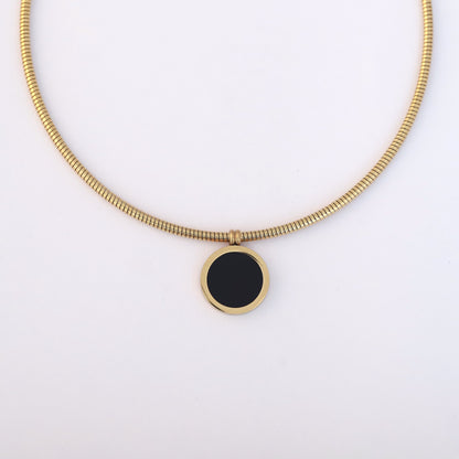 Reversible Enamel 18K Gold PVD Collar Necklace