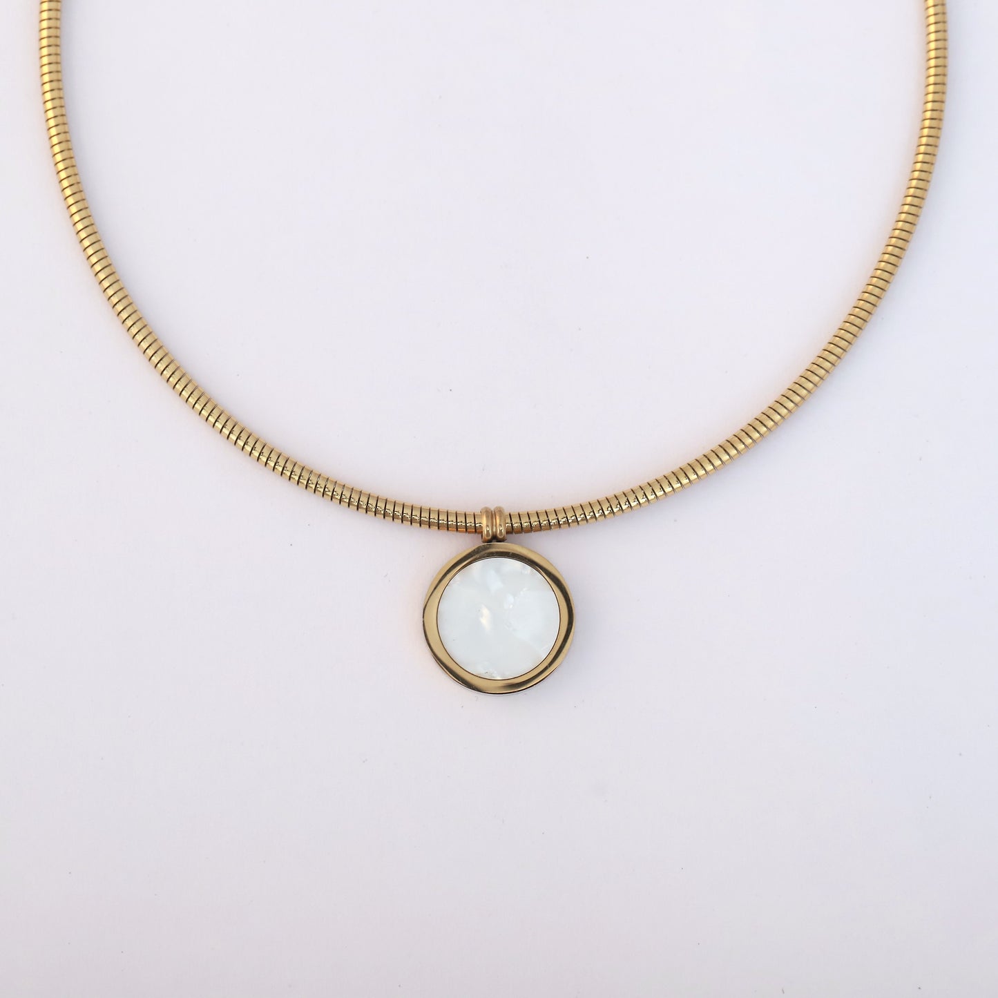 Reversible Enamel 18K Gold PVD Collar Necklace