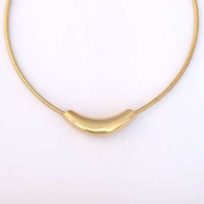 Modern Curved Bar 18K Gold PVD Collar Necklace