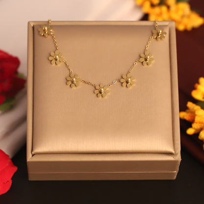 Golden Daisy Chain 18K Gold Plated Necklace