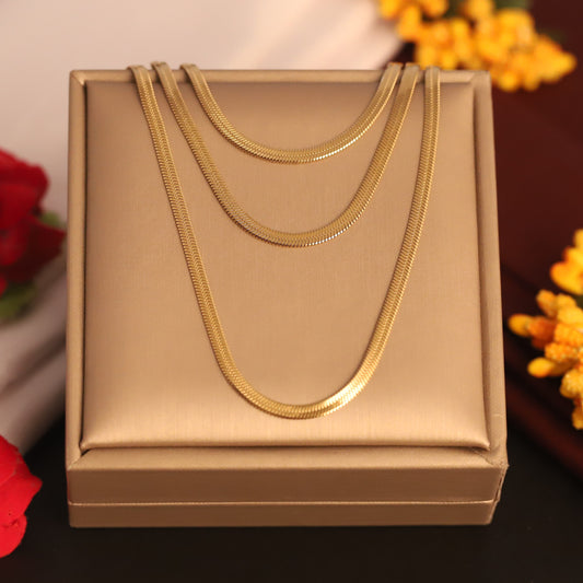 18K Gold PVD Versatility Multilayered Snake Chain Necklace