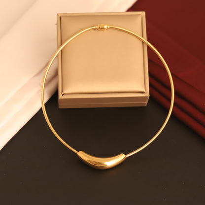 Modern Curved Bar 18K Gold PVD Collar Necklace