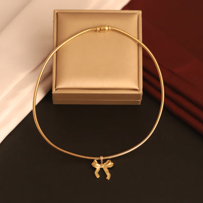 Chic Gold Bow Collar 18K Gold PVD Necklace