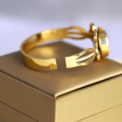 Celeste Bloom Gold-Plated Bangle Watch