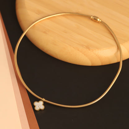Two-in-one Clover Collar 18K Gold PVD Necklace