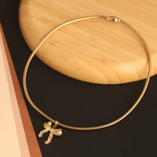 Chic Gold Bow Collar 18K Gold PVD Necklace