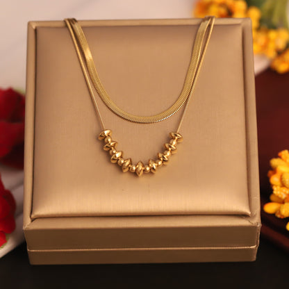Beaded Layers 18K Gold PVD Necklace