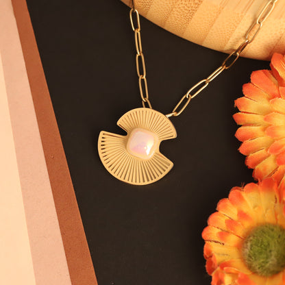 Art Deco Radiance 18K Gold PVD Necklace