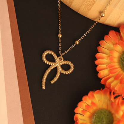 Belle Bow 18K Gold PVD Necklace
