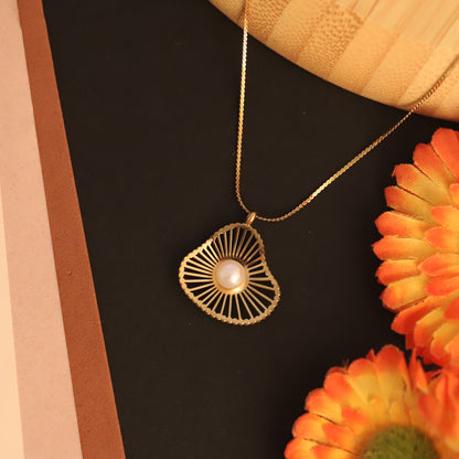 Petal Pearl Dual Harmony Layered 18K Gold PVD Necklace