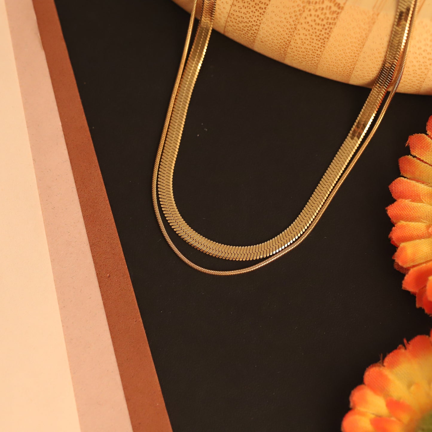 Dual Layered Chain 18K Gold PVD Necklace