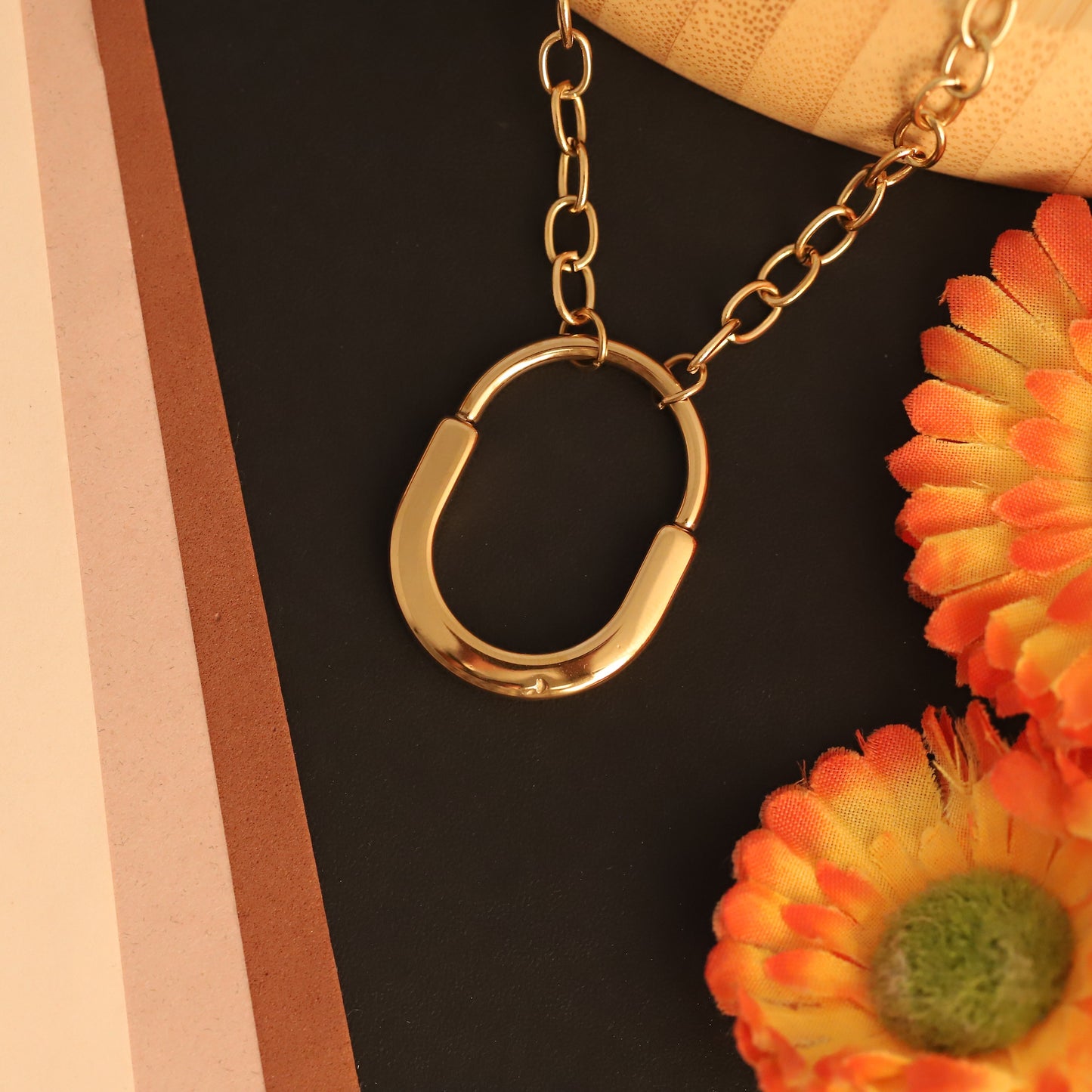 Lucky Horseshoe 18K Gold PVD Necklace