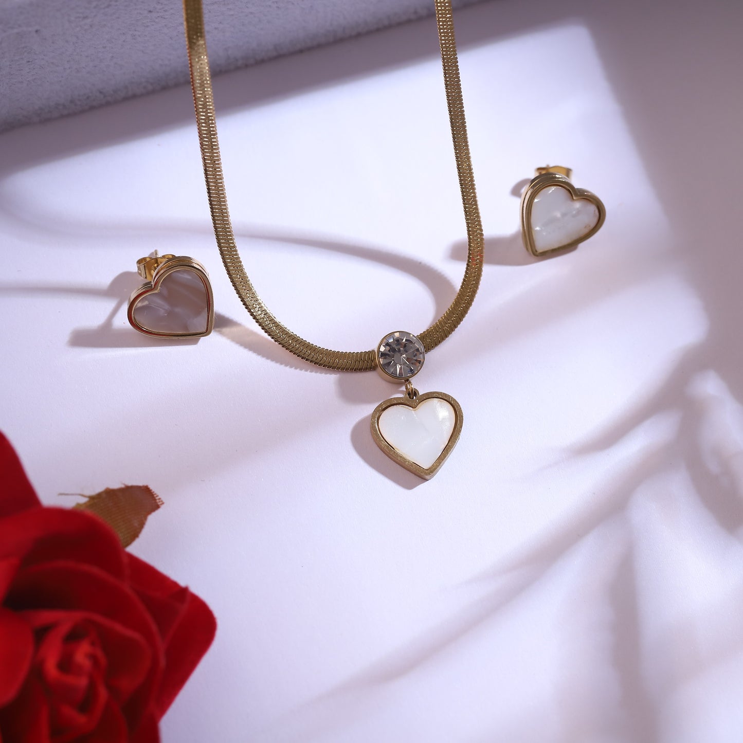 Eternal Shine 18K Gold PVD Heart Set