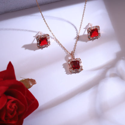 Scarlet Royale Rose Gold Plated Square Set