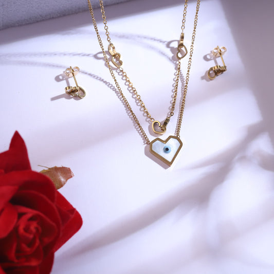 Golden Guard 18K Gold PVD Heart Set