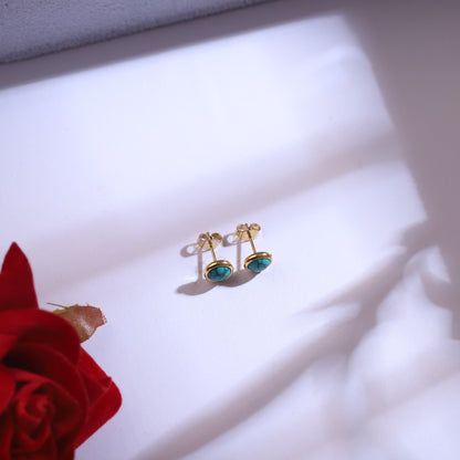 Solar Soul 18K Gold PVD & Turquoise Charm Necklace