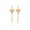 Grace Bow Luxe Gold-Plated Dangle Earrings