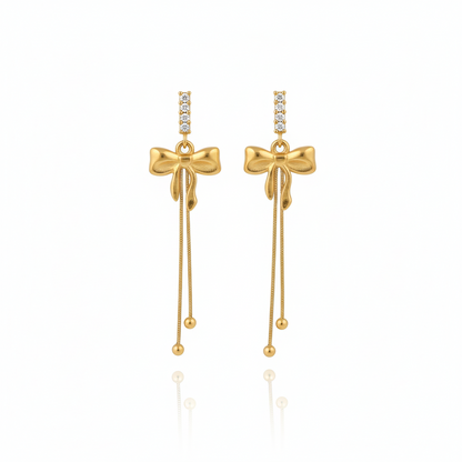 Grace Bow Luxe Gold-Plated Dangle Earrings