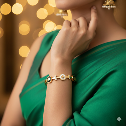 Trinity Luxe Gold-Plated Enamel Charm Bracelet