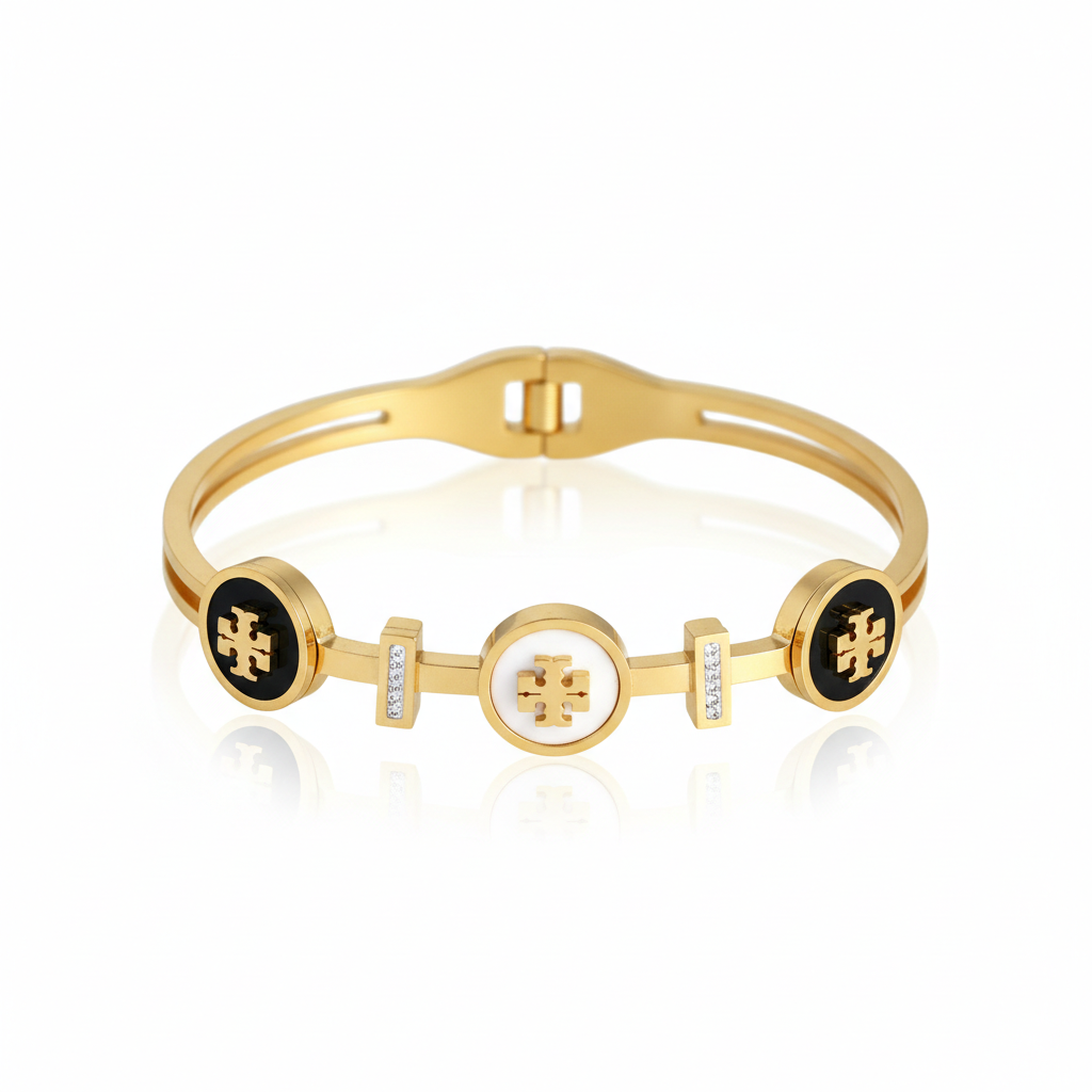 Trinity Luxe Gold-Plated Enamel Charm Bracelet