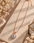 Evil Eye Halo Medallion Necklace