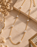 Floating Pearl Station Chain Necklace