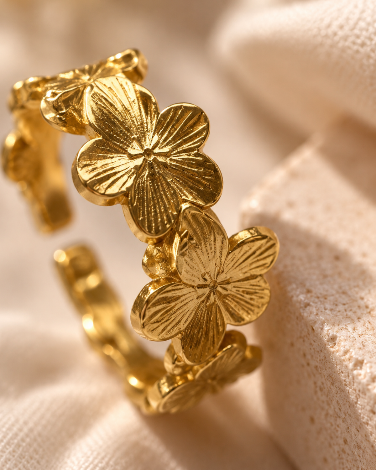 Triple Floral Eternity Band