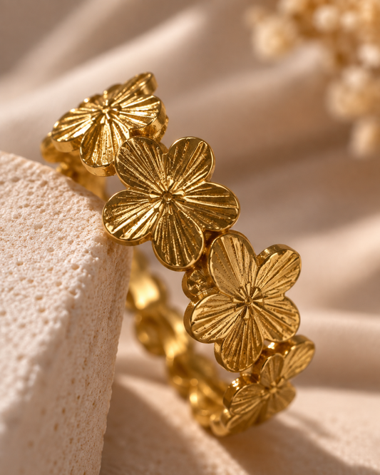 Triple Floral Eternity Band