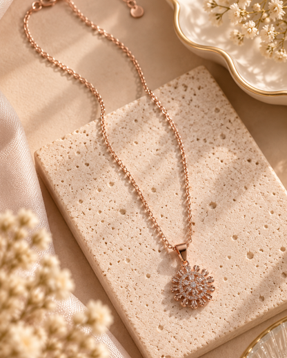 Crystal Snowflake Pendant Necklace