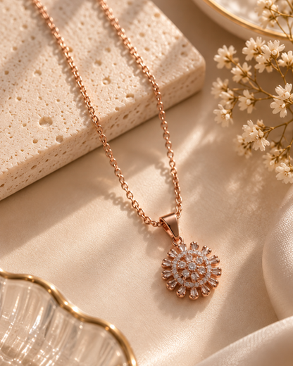 Crystal Snowflake Pendant Necklace