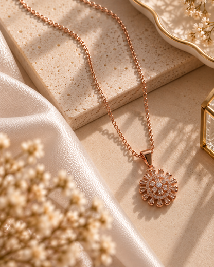 Crystal Snowflake Pendant Necklace