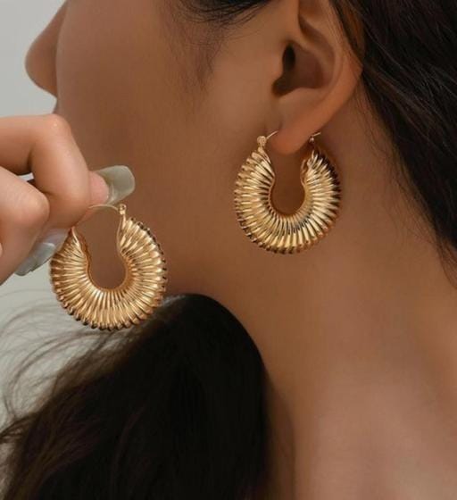Halo Crest Hoops 18K Gold PVD Earrings