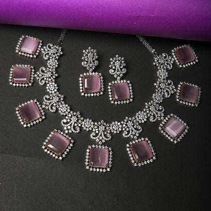 Eternal Grace Necklace Set of Pink Colour.