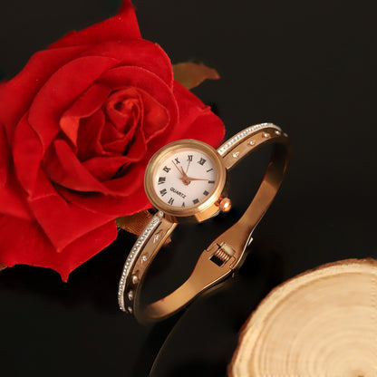 18K Rose Gold PVD Bangle Watch