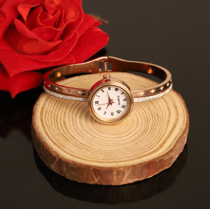 18K Rose Gold PVD Bangle Watch