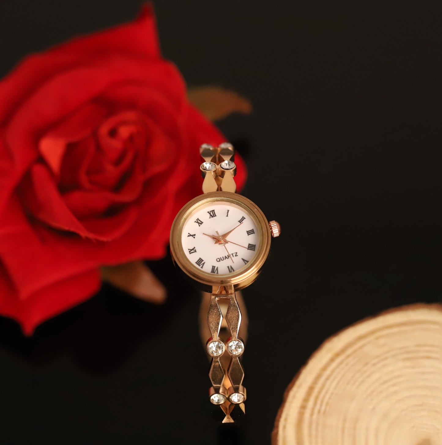 18K Rose Gold PVD Bangle Watch